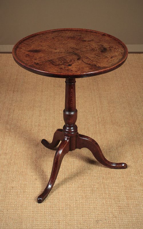 Georgian Oak Dish Top Tripod Wine Table C.1780.