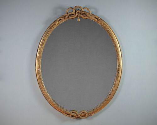 Large Late 19th.c. Oval Gilt Mirror C.1890.