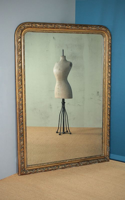 Very Large Gilt Frame Overmantle or Dressing Mirror C.1880.