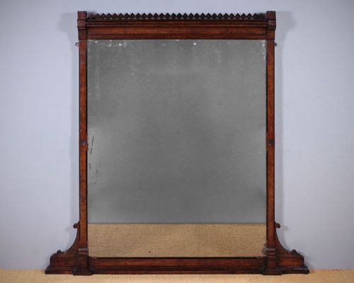 Very Large Pollard Oak Overmantle Mirror C.1890.