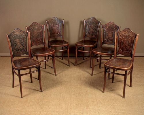 Six Bentwood Dining Chairs by J & J Kohn C.1900.