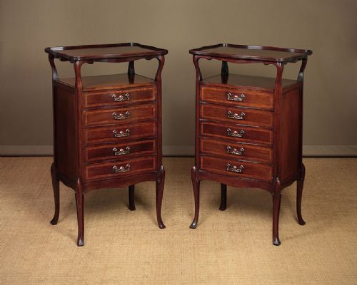 Pair Edwardian Mahogany Music Cabinets C.1910.