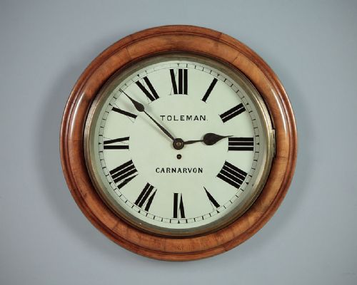 Large Welsh Fusee Wall Clock by Toleman of Carnarvon C.1860.