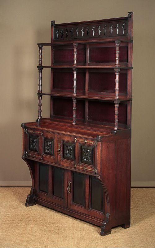 Late 19th.c. Arts & Crafts Style Walnut Dresser C.1870.