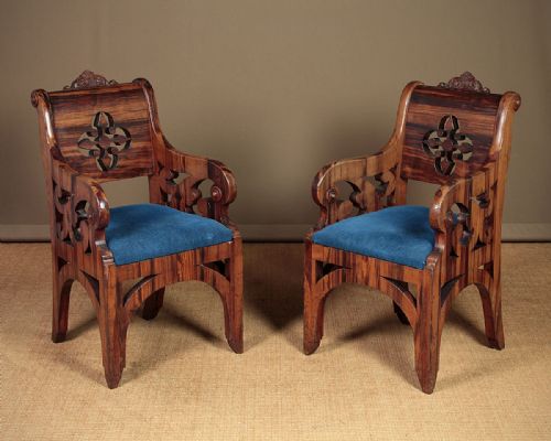 Pair Pitch Pine Welsh Chapel Chairs C.1880.