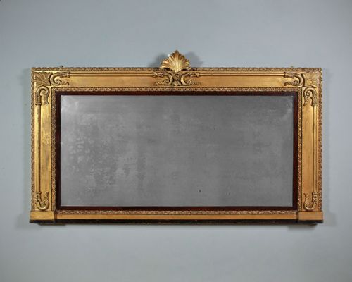 Large Gilded Overmantle Mirror C.1860.