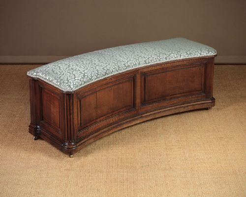 19th.c. Curved Walnut Ottoman C.1880.
