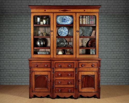 Mid 19th.c. Welsh Oak & Mahogany Kitchen Dresser Bookcase C.1850.