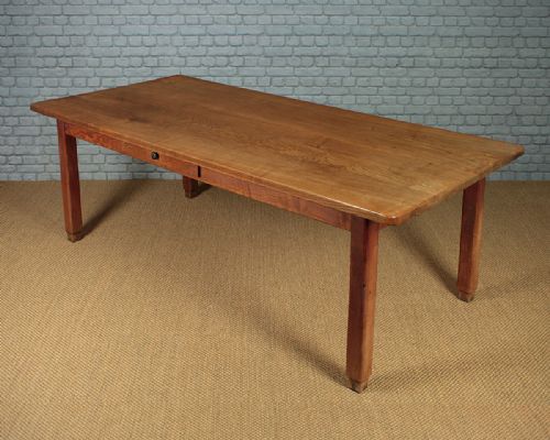 Large Elm Kitchen Dining Table C.1890.