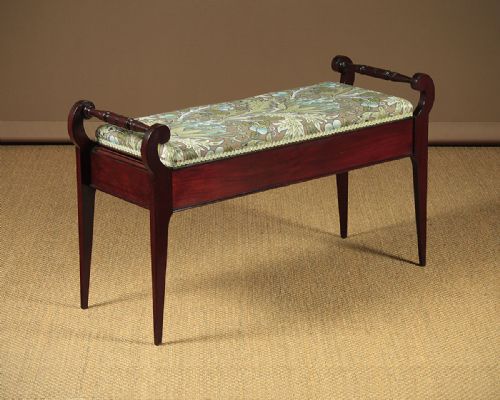 Edwardian Mahogany Duet Piano Stool C.1910.