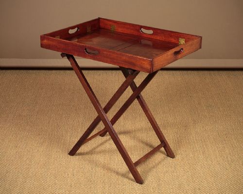 19th.c. Campaign Style Mahogany Butler’s Tray & Stand C.1880.