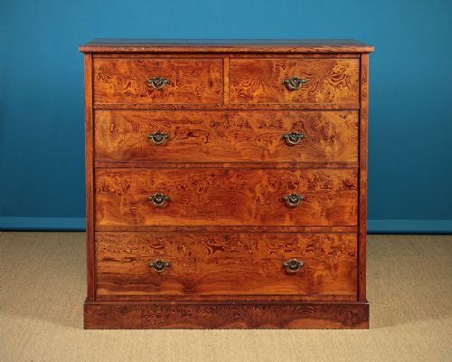 Large Chest of Drawers with Exceptional Douglas Fir Veneers C.1880.