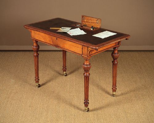 fig 1. Small Oak Writing Desk & Chair by Lamb of Manchester c.1870.