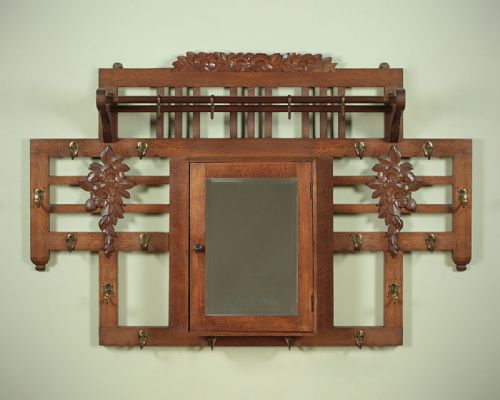Art Deco Oak Hat &Coat Rack C.1930.