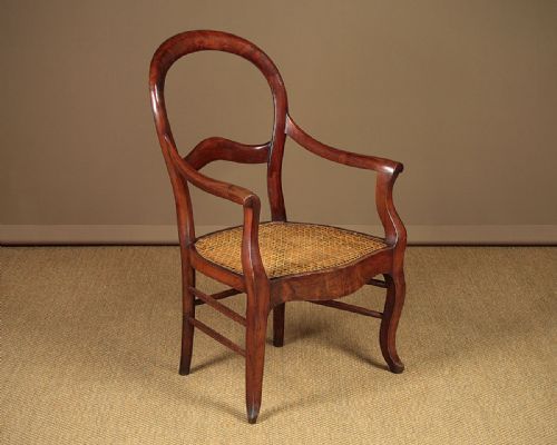19th.c. Walnut Open Armchair C.1830.