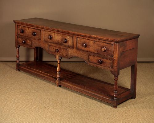 Mid 19th.c. Oak Open Dresser Base C.1840.