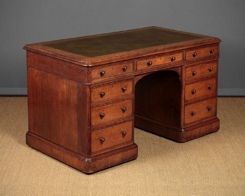 Oak Pedestal Desk C.1890.