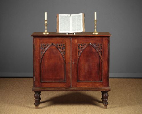 Late 19th.c. Gothic Oak Cabinet or Bookcase C.1890.