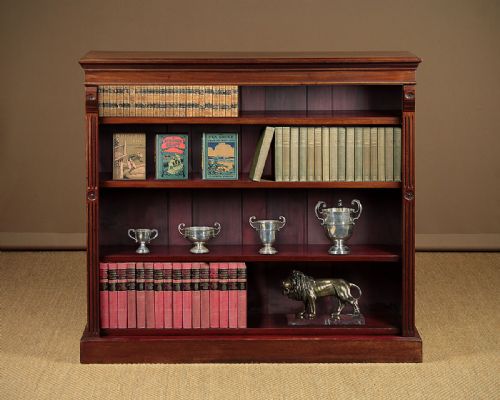 Edwardian Walnut Open Bookshelves C.1910.