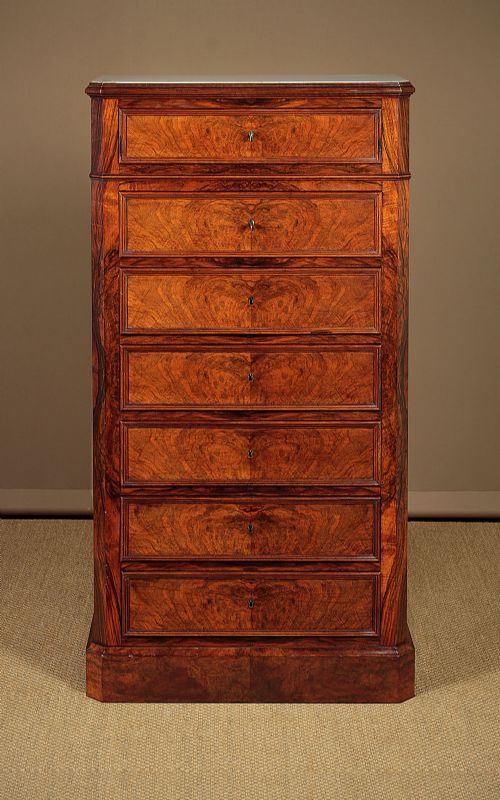 Tall Marble Top Chest of Drawers C.1850.