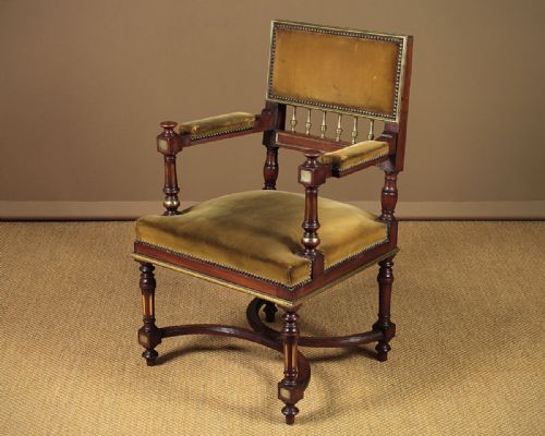 Brass Mounted Mahogany Desk Armchair C.1900.