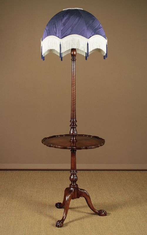 Walnut Floor Lamp & Wine Table C.1930.

