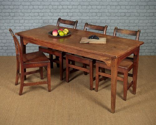 Mid 19th.c. Elm Farmhouse Kitchen Table C.1860.