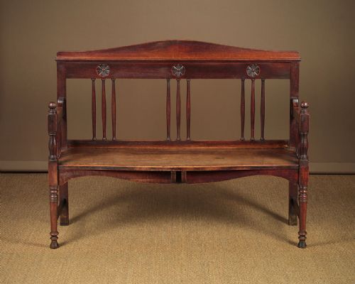 Arts & Crafts Oak Hall Bench C.1900.
