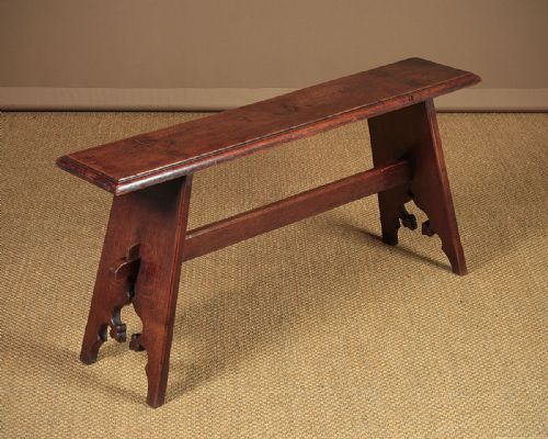 Small Gothic Oak Bench C.1890.