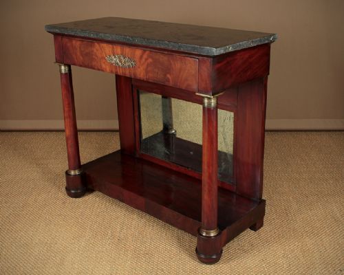 Brass Mounted Mahogany & Marble Top Console Table C.1840.
