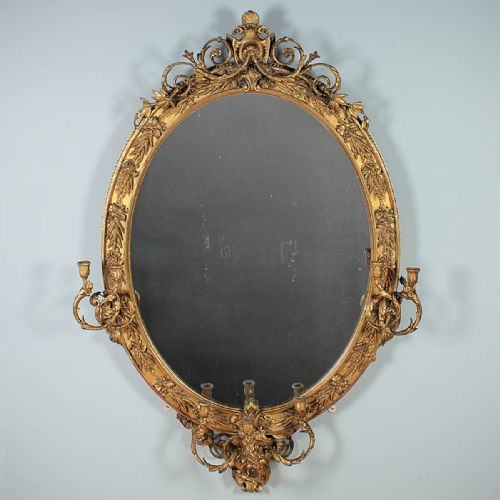 Large Regency Gilded Girandole Wall Mirror C.1820.