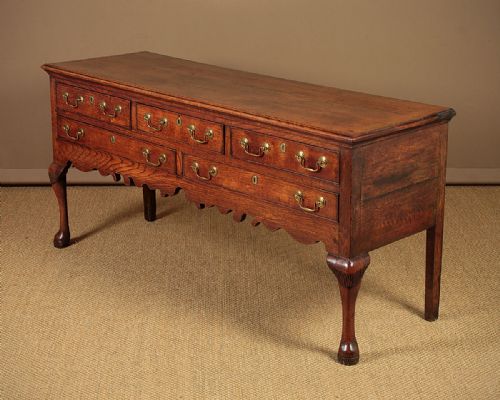 Early 19th.c. Oak Open Dresser Base C.1820.