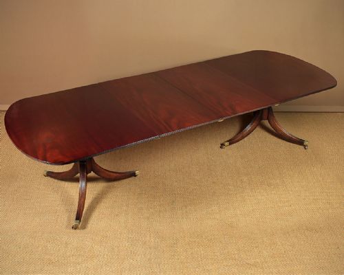 12 Seater Mahogany Pedestal Dining Table C.1930.