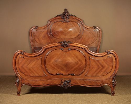 King Size French Walnut Double Bed C.1890.
