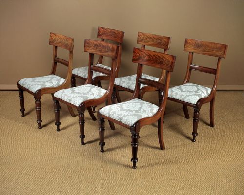 Set of Six William IV Mahogany Dining Chairs C.1835.