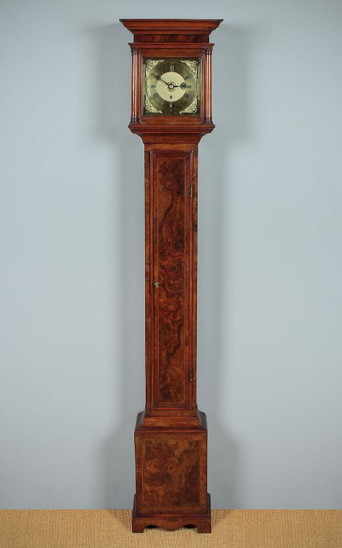 Miniature Walnut Longcase Clock C.1900.