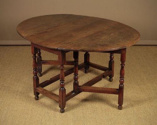 18th.c. Oak Gate Leg Drop Leaf Supper Table C.1740