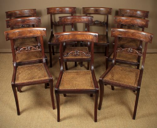 Set 10 William IV Trafalgar Type Dining Chairs C.1830.