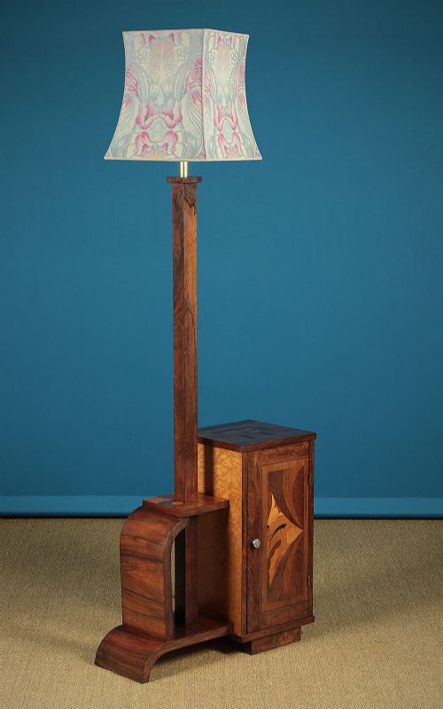 Art Deco Standard Lamp & Side Cabinet C.1930.
