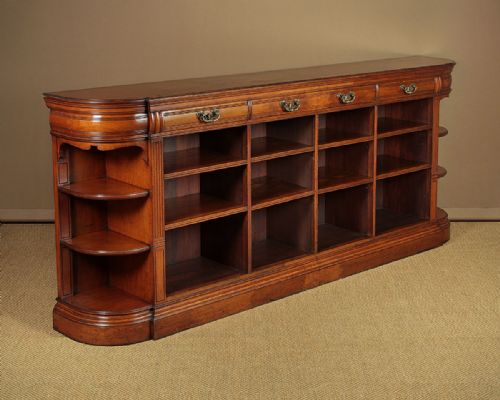 Long Oak Open Bookcase C.1880.