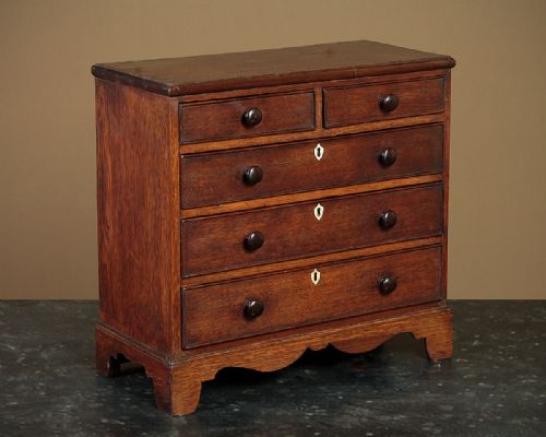 Miniature Oak Chest of Drawers Apprentice Piece C.1820.