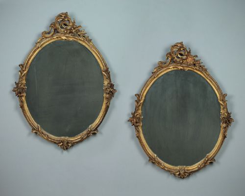 Pair Small Gilded Wall Mirrors C.1880.