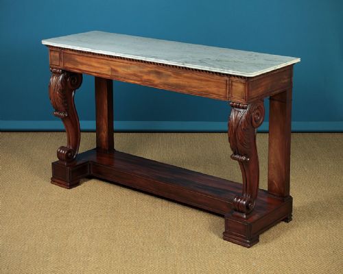 Mid 19th.c. Mahogany & Marble Top Console Table C.1860.