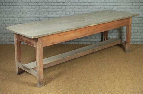 Eight Feet Long Scrub Top Dairy Table C.1890.