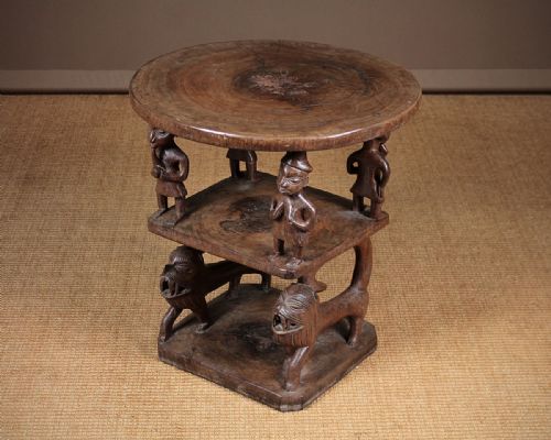 fig 1. Suite Of African Carved Furniture c.1900.