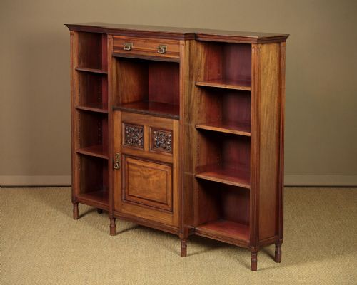 Arts & Crafts Walnut Bookcase Side Cabinet C.1905.