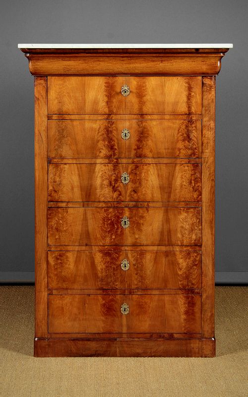 Tall Marble Top Biedermeier Chest of Drawers C.1830.