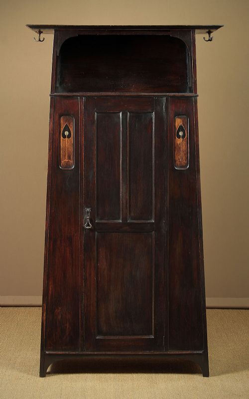 Arts & Crafts Hall Wardrobe by Liberty & Co. C.1910.