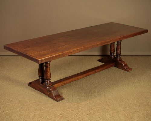 Large Oak Refectory Dining Table C.1930.