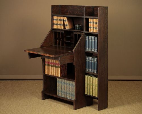 Arts & Crafts Style Oak Bureau Bookshelves by Liberty & Co. C.1910.